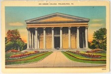 Philadelphia, PA - Pennsylvania Vintage Girard College Linen Postcard 1940s picture