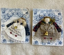Vtg Valories Little Blessings Angel Christmas Ornament Pair Mother Daughter Gift picture
