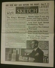 DAILY SKETCH MONDAY 4th SEPTEMBER 1939 (24 pages) THE START OF WORLD WAR II picture