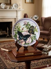 Hamilton Collection Spicebush Swallowtail Butterfly Garden Plate Paul Sweany '86 picture