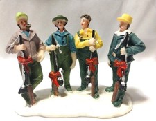 Vintage Christmas Village Accessories Hunters Figure Decor Duck Hunt picture