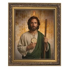 Framed Print - Saint Jude - Under Glass With Gold Finish Frame, 12.5