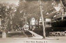 Marathon NY. River Street RPPC Photo Postcard COPY picture