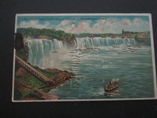postcard Hold to light Niagara Falls Suspension bridge  picture