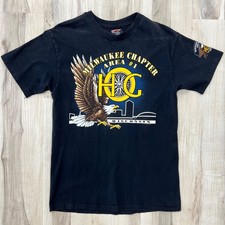 Vintage House Of Harley Davidson It Starts Here Milwaukee, WI T-Shirt Size Mediu picture