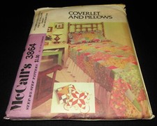 Vintage 1973 McCall's Pattern UNCUT 3864 Patchwork Coverlet & Pillows Twin & Dbl picture