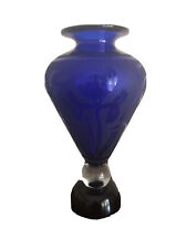 Steven Correia Signed Cobalt Footed Vase picture