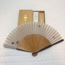 Men's Japanese Fan Swallow Design Unused with Box & Case, Summer Accessory used picture