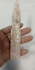 Carved pink stone letter opener unique and natural crystal, rocks and minerals picture