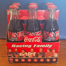Coca-Cola 1999 Racing Family Classic 8 fl oz Glass Bottles w/ 6-Pack Carrier picture