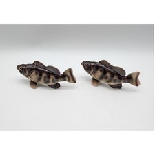 Vintage Relco Japan Small Mouth Black Bass Salt and Pepper Shakers Ceramic Fish picture