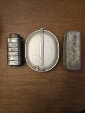 WWI US Military Mess Kit, Bacon Tin, and Condiment Can Great Condition picture