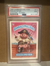 1985 Garbage Pail Kids GPK Stickers #61b Pegleg Peter Glossy PSA 9 MINT Series 2 picture