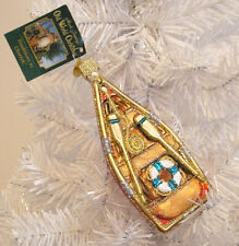 2012 OLD WORLD CHRISTMAS - ROWBOAT - BLOWN GLASS ORNAMENT NEW W/TAG picture