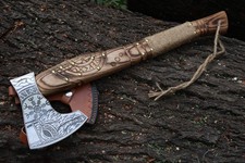 Custom hand Made Art Desig carbon steel Blade Tomahawk/ Viking axe W/L/Sheath picture