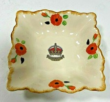 IVORY WARE ENGLAND CORONATION 1937 COMMEMORATIVE HAND PAINTED TRINKET DISH picture