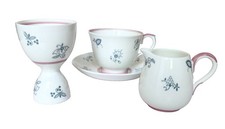 Crown Staffordshire Breakfast-For-One Set Rare Unique Pattern Vintage MCM picture