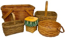 Longaberger Basket Lot: Sweetheart Getaway, Cake, Small Spoon, Candle, Darning picture