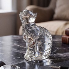 Vtg. Waterford Crystal Cat Looking Up Figurine Paperweight 5