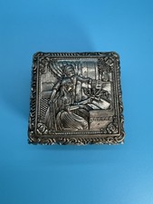 Vintage Tilso Japan Jewelry Box Piano Scene Silver Tone Trinket Box 3x2  picture