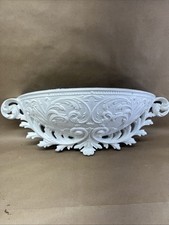Vtg Burwood Homco Wall Pocket Planter Hollywood Regency White LARGE 23
