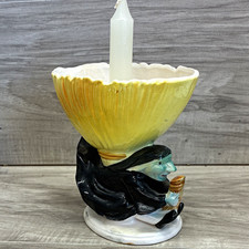 Vtg E.O. Brody Halloween Witch Taper Candle Holder / Planter picture
