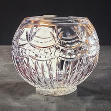 Vintage Fifth Avenue Crystal Poland 24% Lead Cut Crystal Rose Bowl Vase 9” picture