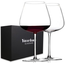 Yaschmo Super Large 30OZ Wine Glasses, Hand Blown Crystal Red Wine Glasses Set picture