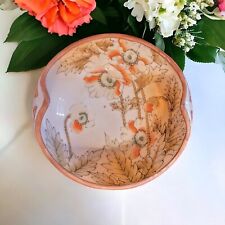 Antique Nippon Walnut Bowl Bone China Floral 6.5