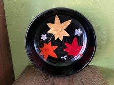 Heian Zohiko Lacquerware Bowl Autumn Leaves Design Circular Black Red Yellow picture