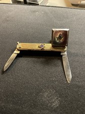 10k 1/20 GF Antique Masonic Freemason Pocket Knife picture