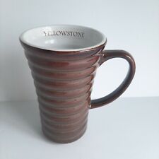 Unique YELLOWSTONE Coffee Tea Mug Ribbed varied shades of brown MINT CONDITION picture