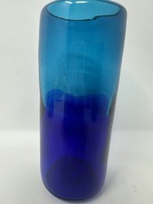Handblown Tumbler Teal Cobalt Turquoise Ombre 6.25