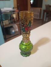 vintage Stained Glass Miniature Kerosene Lamp Hong Kong Table Top very nice  picture