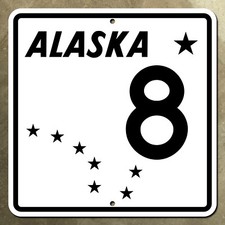 Alaska state route 8 Denali Paxson Cantwell highway marker road sign 1959 16x16 picture