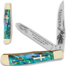 Christian Pocket Knife - Salvation Bible Verse Trapper | John 14:6 Engraving picture