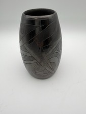 Vintage 1994 Donna Rosa Barro Negro Vase Signed Erasmo Nieto Oaxaca Mexico 5” picture