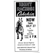 Night Racing Cahokia Downs St. Louis 1971 Magazine Ad AD8-H4 picture