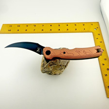 XOC Knives Copper Raptor CU Topographic Scaled Folder w/Pocket Clip 14C28N Steel picture