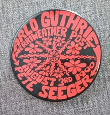 Arlo Guthrie & Pete Seeger, Concert Button Pin, Merriweather Pavilion Post 1990 picture