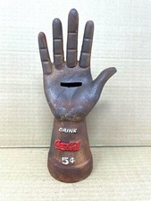 Coca Cola Coke Hand Bank Cast Iron with Raised Letters new picture