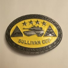 Sullivan Cup Ft. Benning Armor Cavalry Belt Buckle Yellow Fiddler's Green picture