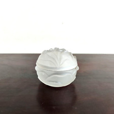 1930s Vintage Rose Shape Glass Trinket Box French Vanity Collectible Old GL312 picture