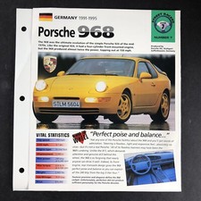 Porsche 968 Information Brochure Street Racers Group 7 #7 1991-1995 picture