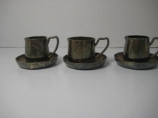 Sternegg Alpaka 6 piece Set Saucer Cup Miniature picture