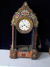 Large Antique Austrian inlayed mantel clock as found picture