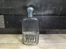 Antique Pennsylvania Railroad Sterling Silver Glass Flask CF RUMP & SONS picture