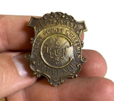 RARE Antique 1897 Albany New York NY Wheelmen Bicycle Bike Century Run Badge Pin picture