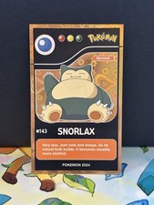 2024 Pokemon Pokédex Black Card #143 Snorlax Kanto Peru Heart Foil (See Photos) picture