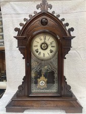 Antique E.N. Welch Albani Parlor Clock with Alarm And  Glass Pendulum Very Nice picture